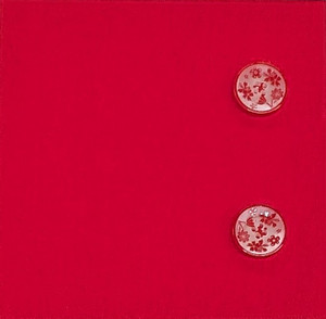 Lipstick Red, 82% Rayon, 18% Nylon with 6 red floral Iridescent Buttons DO NOT ADD TO CART