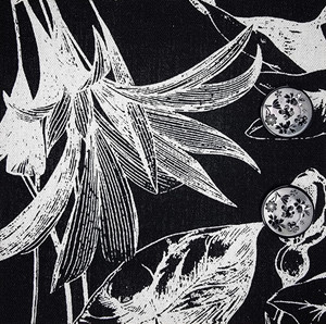 WST: Black and White Botanical with 6 Floral Iridescent Buttons DO NOT ADD TO CART WST: Black and White Botanical with 6 Floral Iridescent Buttons DO NOT ADD TO CART