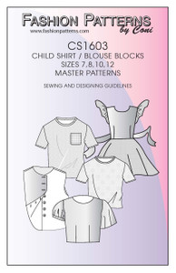 YY-CS 1603 Children's Shirt & Blouse Slopers   - (7-12) - ****PAPER Pattern**** 