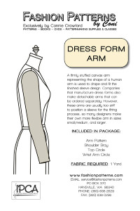 YY Dress Form Arm Pattern - ************PAPER Pattern************ -  Islander Sewing