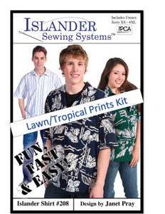 U: Islander Shirt Kit Tropical- 3X-4X - 100% Cotton Lawn Tropical -$101.14 ($126.43 Retail Value) BONUS: video pattern guide!