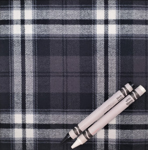 P5: Black and White Plaid Brushed Twill, 100% Cotton Shirting, 60" wide. $9.99 per half yard.