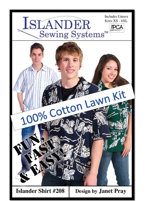 U: Islander Shirt Kit Brazilian - XL-2X - 100% Cotton Lawn - $72.66 ($90.83 Retail Value) BONUS: video pattern guide!