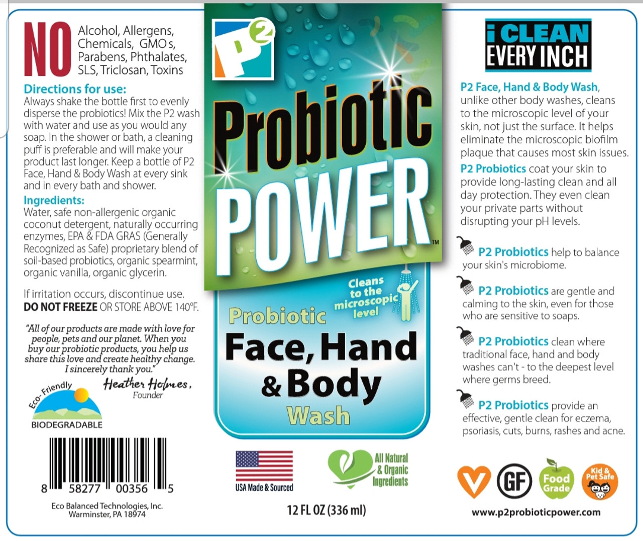 P2 Probiotic Skin Spray Refill 16 oz - I Sooth & Protect Your Skin - P2  Probiotic Power