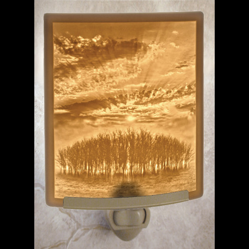 SUNRISE PORCELAIN LITHOPHANE NIGHT LIGHT-NR134 RETIRED SPECIAL!!