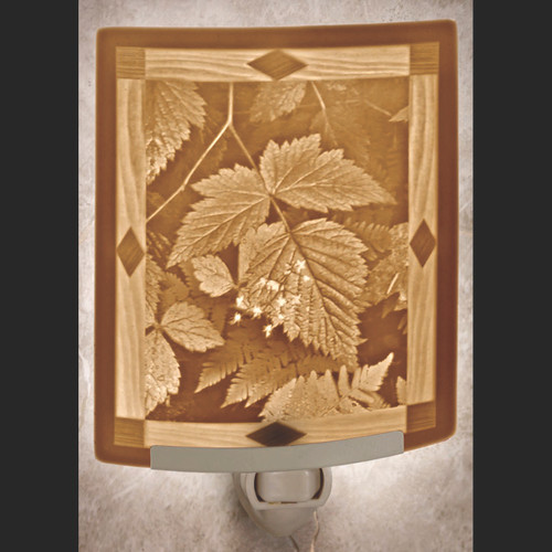 LEAVES PORCELAIN LITHOPHANE NIGHT LIGHT-NR134 RETIRED SPECIAL!!
