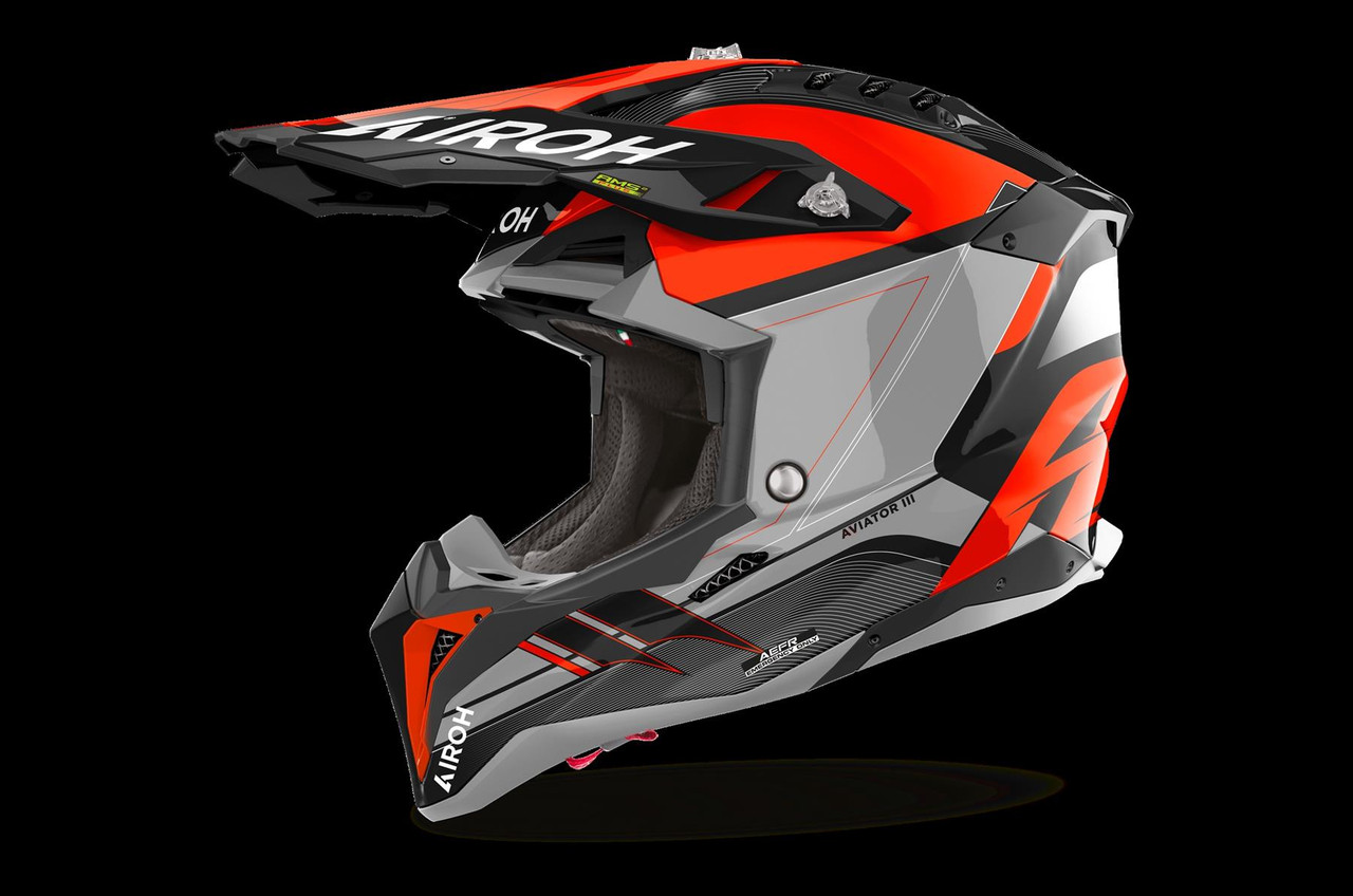 Airoh Aviator 3 Saber Orange Gloss Adult MX Helmet