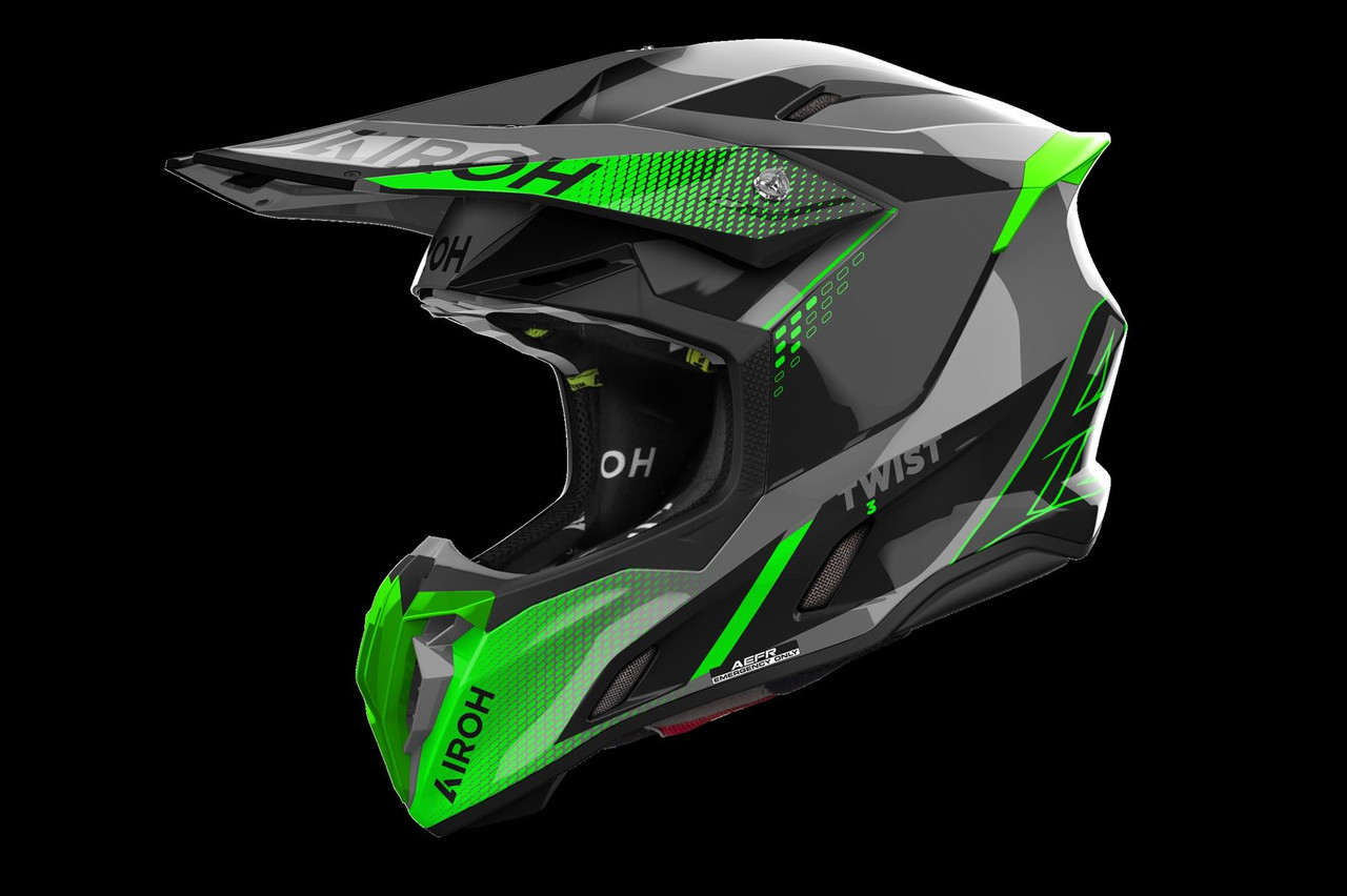 airoh evergreen helmet Twist 3 Amazonia Motocross use central locking mechanism AIROH Trial Evergreen Red Size: