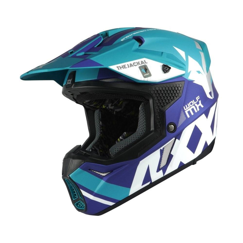 Axxis Wolf Adult MX Helmet Jackal C7 Matt Blue - Mission MX