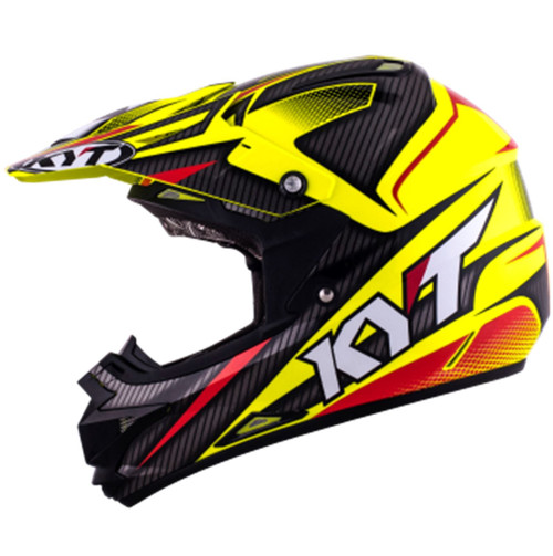 KYT Cross Over MX Helmet Power Black/Yellow Flo