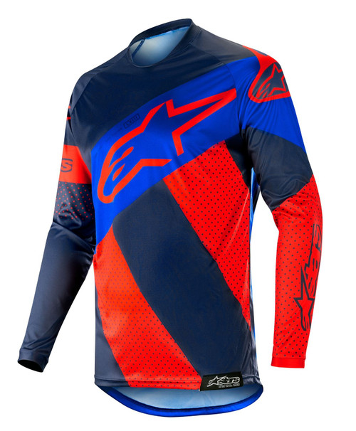 2019 Alpinestars Men's Racer Tech Atomic MX Jersey Red/Dark Navy/Blue