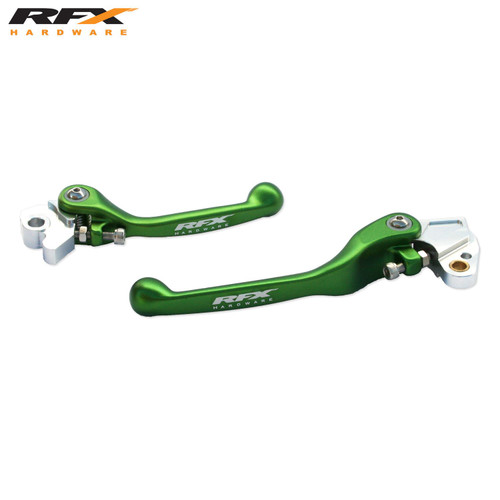 RFX Race Forged Flexible Lever Set (Green) Kawasaki KX65/85/100 00-16 KX125/250 00-08 Suzuki RMZ250/