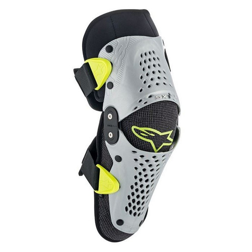 2019 Alpinestars Youth SX1 Knee Guard Silver/Yellow