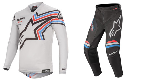 2020 Alpinestars Racer Braap Men's Adult MX Gear Combo Light Grey/Black