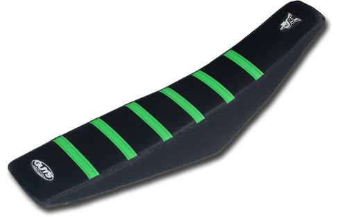 GUTS Racing Ribbed VS Seat cover, Blk Side Green ribs KXF450 19 GUTS Racing Ribbed VS Seat cover, Blk Side Green ribs KXF450 19