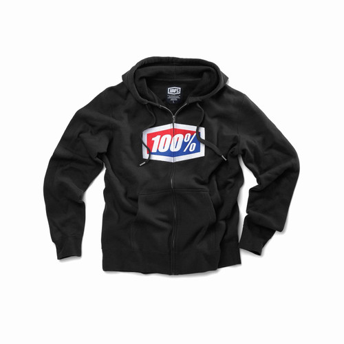 100% Adult Sweatshirt Official Zip Hooded Black