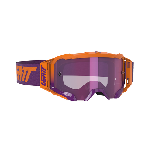 LEATT GOGGLE VELOCITY 5.5 IRIZ NEON ORANGE - PURPLE LENS 8020001020