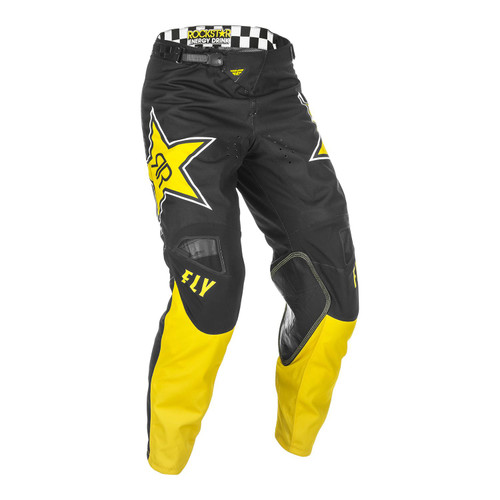 Fly Racing 2021 Kinetic Rockstar Adult MX Pant Yellow/Black