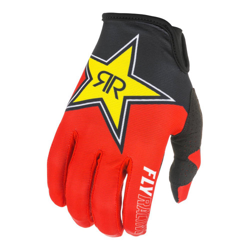 Fly Racing 2021 Adult Lite Rockstar MX Gloves Black/Red/Yellow