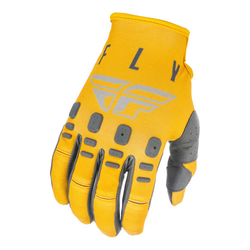 Fly Racing 2021 Adult Kinetic K121 MX Gloves Mustard/Stone/Grey