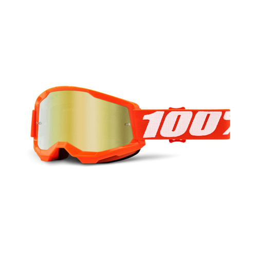 100 Percent STRATA 2 Goggle Orange - Mirror Gold Lens