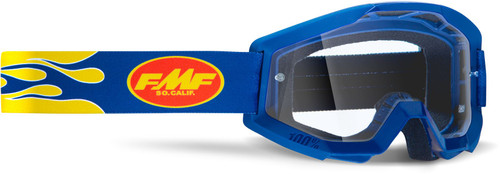 FMF Goggles POWERCORE Goggle Flame Navy Clear Lens