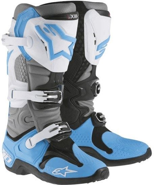 Alpinestars Tech-10 Boots Cyan/Grey/Black