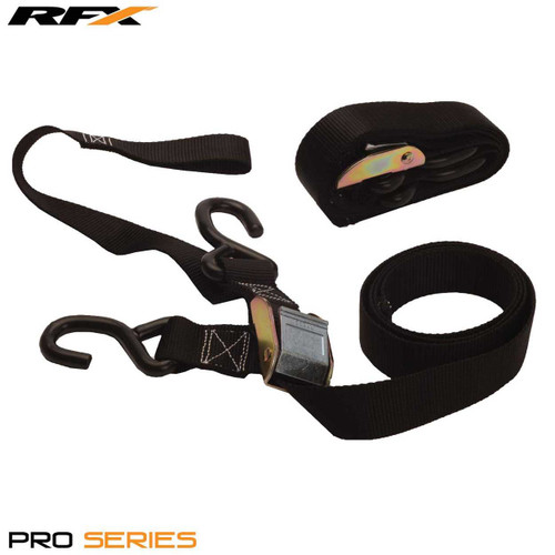 RFX Pro Series Heavy Duty 1.5 Tie Downs (Red) with extra loop and carabiner clip