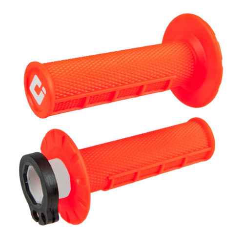 ODI Half Waffle MX Lock-On Grip Set Flo-Orange