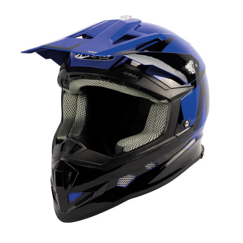 Nitro MX700 Adult Motocross Helmet Black/Blue Gloss