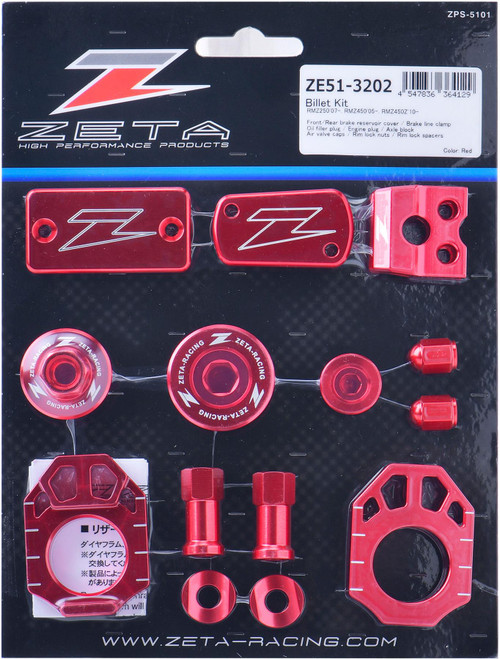 ZETA Billet Kit Red RMZ250 07-20 RMZ450 05-20