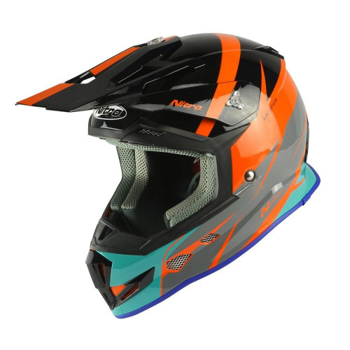 MX700 RECOIL HELMET - BLACK/FLO ORANGE/GUN/TEAL