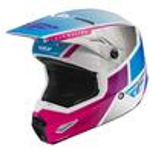 Fly Racing 2022 Adult Kinetic Drift Pink/White/Blue MX Helmet