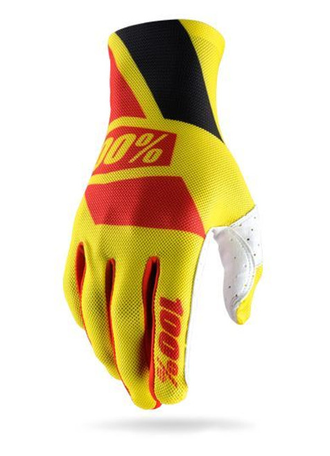 2017 Ride 100% Celium Gloves Neon Yellow/Red