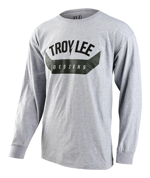 Troy Lee Designs Adult T-Shirt Arc Heather Grey Long Sleeved Casual