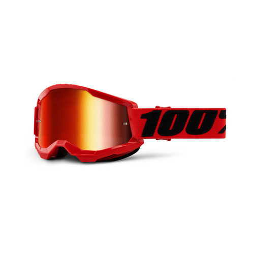 100 Percent STRATA 2 Motocross  Goggle Red - Mirror Red Lens