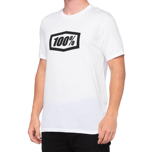 100% Adult Casual Icon Short Sleeved Tee White