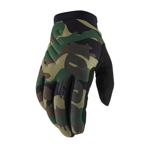 100% Adult Brisker Gloves Camo/Black