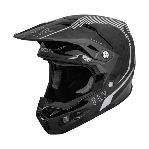 Fly 2024 Formula Carbon Tracer Adult MX Helmet Silver/Black