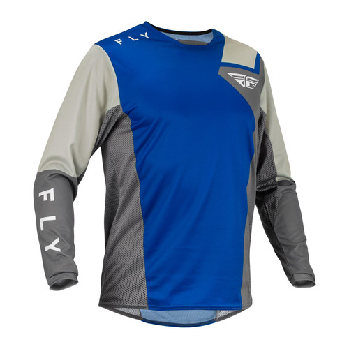 Fly 2023 Adult Kinetic Jet MX Jersey Blue/Grey/White