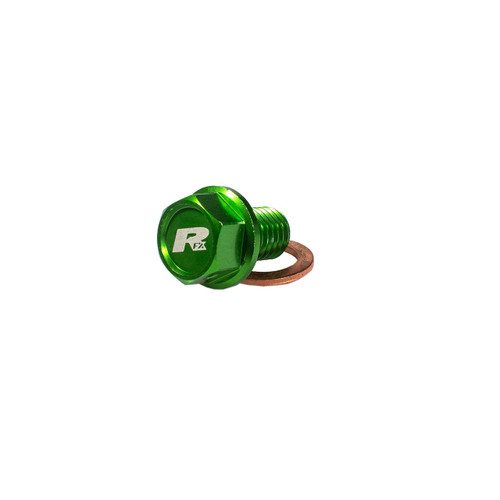 RFX Mag Drain Bolt Grn M10x15mmx1.25 KX65/85 01-23 KX125/250 96&gt;KXF250 04-20 KXF450 16-18 KX500