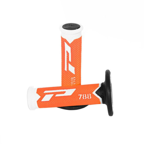 Pro Grip 788 Triple Density Full Diamond Grips **LTD** White End / Orange Centre / Black Inner