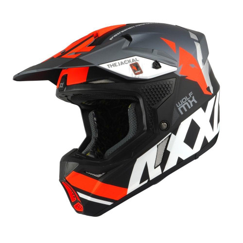 Axxis Wolf Adult MX Helmet Jackal B4 Matt Fluo Orange