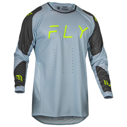 Fly 2024 Evolution DST Adult MX Jersey Ice Grey/Charcoal/Neon Green