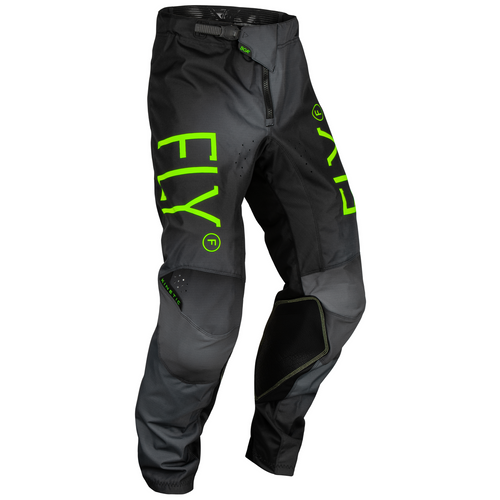 FLY 2024 YOUTH KINETIC PRODIGY MX PANT CHARCOAL/NEON GREEN/TRUE BLUE