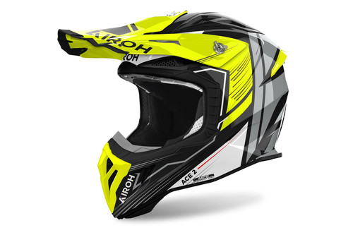 Airoh Aviator Ace 2 Engine Yellow Gloss Adult MX Helmet