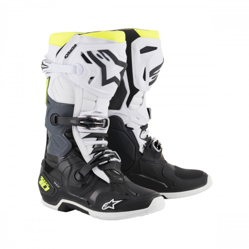 Alpinestars Tech 10 Boots Black White Yellow Fluo