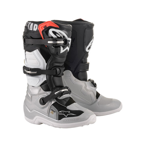 Alpinestars Tech 7S Youth MX Boots Black Silver White Gold