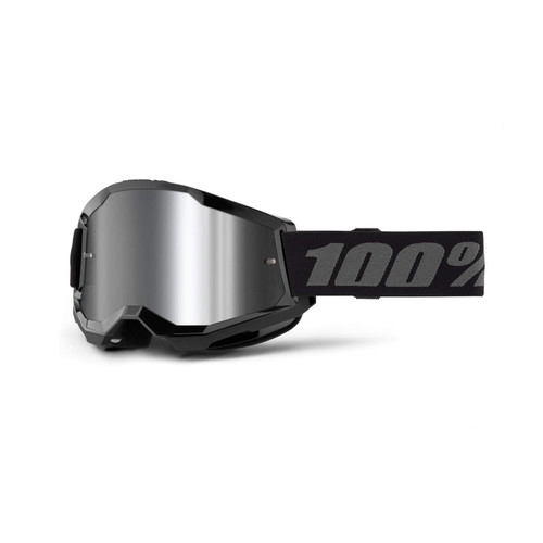 100 PERCENT STRATA 2 Goggle Black - Mirror Silver Lens 100 PERCENT STRATA 2 Goggle Black - Mirror Silver Lens