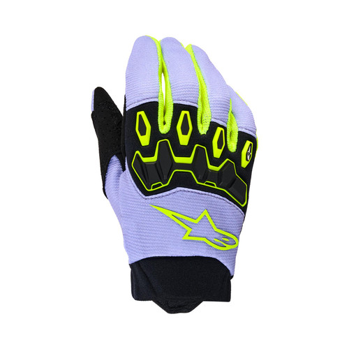 Alpinestars Youth & Kids Full Bore V2 Gloves Purple Yellow Fluo
